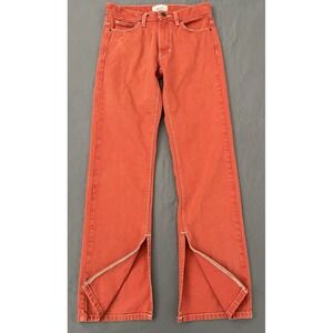 BDG Urban Outfitters Jeans Womens Sz 25 Coral Orange High Straight Leg Split Hem
